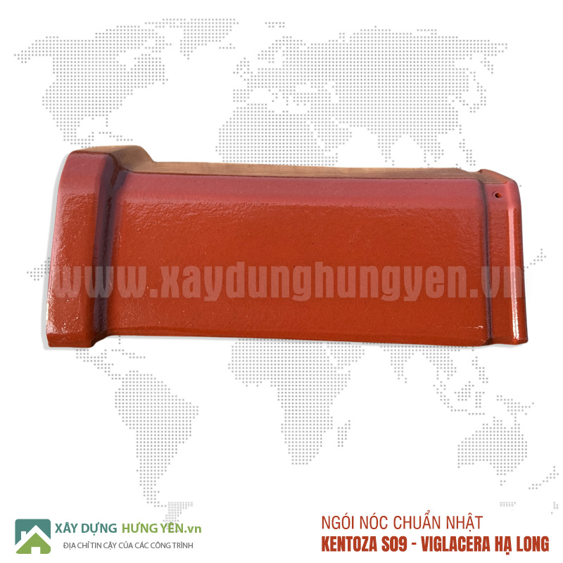 Ngói nóc tráng men đỏ Kentoza S09