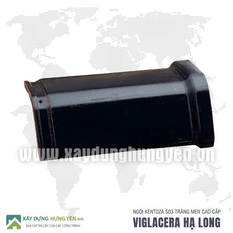 Ngói nóc tráng men tím than Kentoza S03